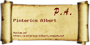Pinterics Albert névjegykártya